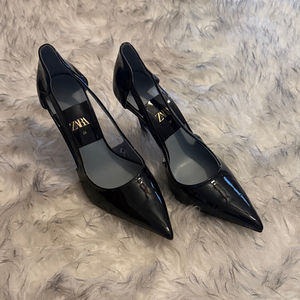 Zara Black Patent Heels